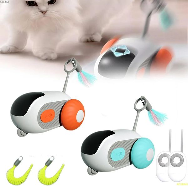 Crazy Car Remote Control Electric Cat Toy InteractiveCat Auto Felicidade Tédio Relief ToyIntelligent Remote Control Dual Mode 240226