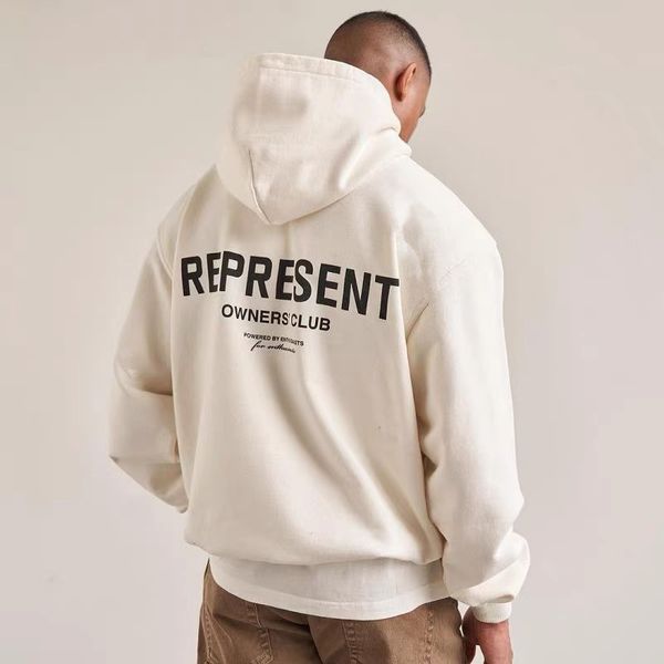 Velo quente Reprreesent hoodie designer hoodies gráfico mens mulheres representadas com capuz homens mulheres roupas designer preto cinza branco represnt roupas com capuz