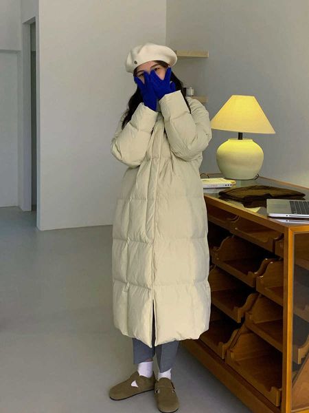 Down2024 nova coleção feminina jaqueta de inverno feminino gola longa casaco de algodão com capuz manter o frio à prova de vento senhora l2403