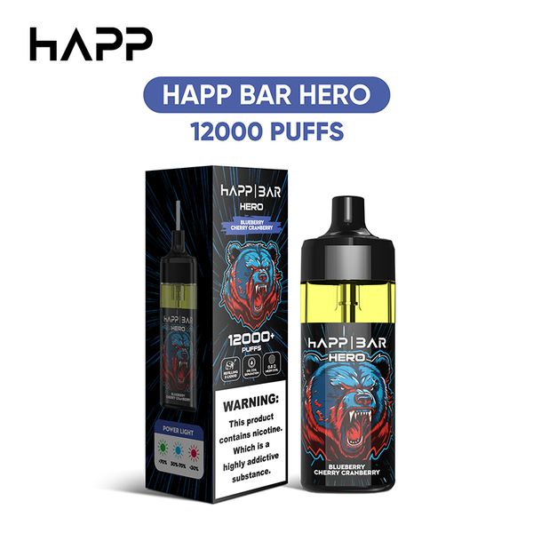 Огромный пар Puff 12k Hero Bar Vape Одноразовая коробка для вейперов 12000 затяжек Сетчатая катушка Перезаряжаемые испарители 2% 5% электронная жидкость 13 вкусов на складе в Испании