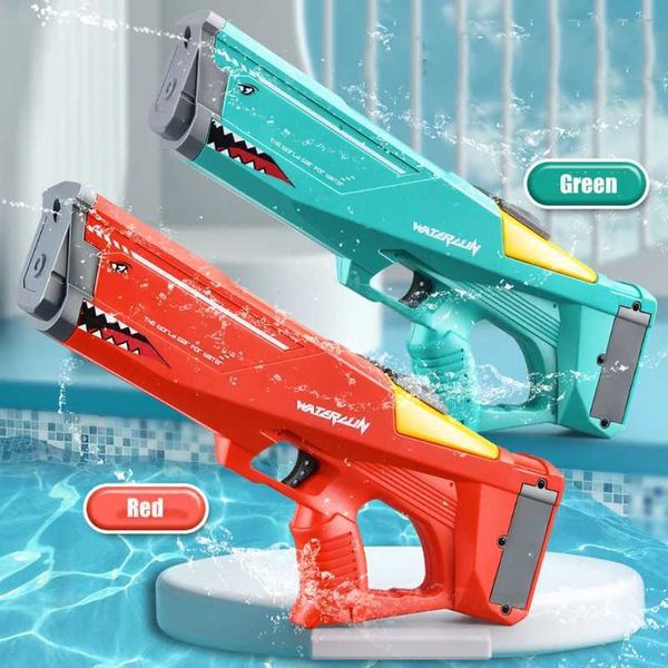 Pistola giocattoli grande pistola ad acqua automatica giocattolo squalo elettrico sparatutto ad acqua spruzzo ad alta pressione giochi estivi in ​​piscina giocattoli per bambini adultiL2403