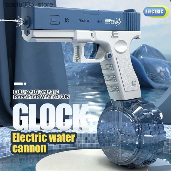 Giochi con la sabbia Divertimento in acqua Pistola giocattoli Pistole ad acqua elettriche per bambini dagli 8 ai 12 anni Pistole ad acqua automatiche per ragazzi Pistola ad acqua Pistola giocattolo ad acqua Pistola giocattoli per bambini Adulti 230619 Q240307