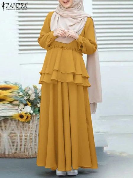 Conjuntos zanzea moda feminina feminina casual blusa de manga longa Maxi Saias Suits 2pcs Combinando conjuntos elegantes Dubai Turquia Conjuntos de vestidos muçulmanos