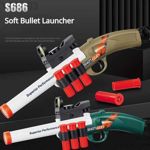 Pistola Giocattoli S686 Lancio di Shell Pistola giocattolo Per bambini Soft Bullet Airsoft Launcher Sport all'aria aperta Pistola Shooter per ragazzi Regalo YQ240307