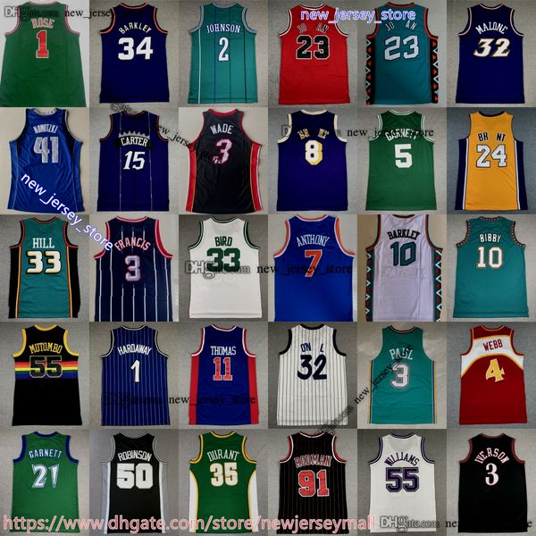 Klasik Retro Basketbol 33 Patrick Ewing Jersey 30 Bernard King Carmelo Anthony Tracy John Starks McGrady Latrell Sprewell Walt Frazier Penny Hardaway Forma