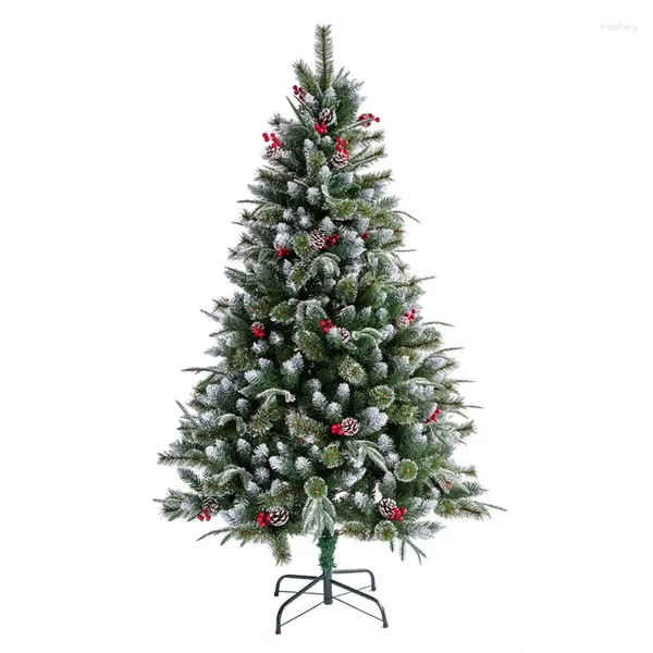 Noel dekorasyonları 1.5m yapışkan beyaz kırmızı meyve yapay sahte ağaç 1.8/2.1m lüks şifreli çam iğnesi pe yaprağı pencere dekorasyonu xmax