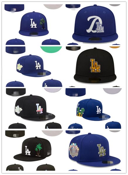 Buona qualità 2024 Cappelli aderenti Cappello snapback Cappellini da baskball Tutti i team Logo LLAA uomo donna Sport all'aria aperta Ricamo Cotone piatto Berretti chiusi Berretto da sole flessibile taglia 7-8 H23-3.7