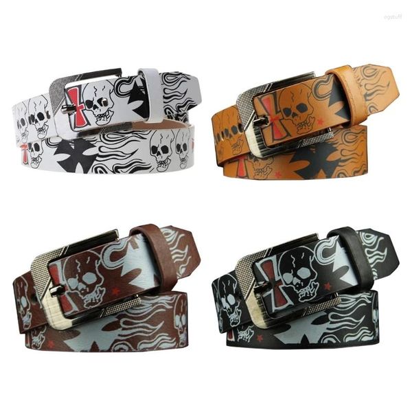 Cintos Hiphop Cinto para Homens Mulheres Pin Fivela Cowgirl Casual Calças Jeans Largas Feminino Decorativo Y1UA