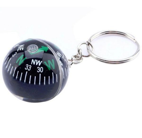 WholeFuLang Bola de Cristal Bússola Chaveiro 28mm Bússola Cheia de Líquido Para Caminhadas Camping Viagem GPS Sobrevivência Ao Ar Livre FZ883910952