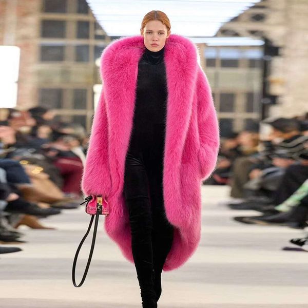 2023 New Street Fox Capelli delle Donne Alla Moda Artificiale Autunno E Inverno Addensato Haining Cappotto di Pelliccia di Modo Delle Donne 516563