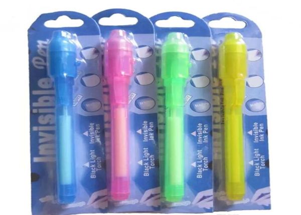 Pacote de cartão blister individual para cada caneta UV de luz preta com luzes ultra violetas tinta invisível multifuncional Pens5061853