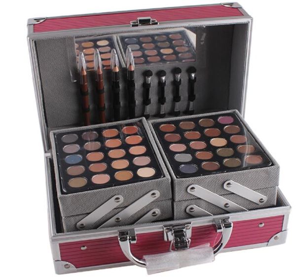 MISS ROSES Set trucco professionale Scatola in alluminio con palette contorno ombretti fard per kit regalo truccatrice MS0042858971