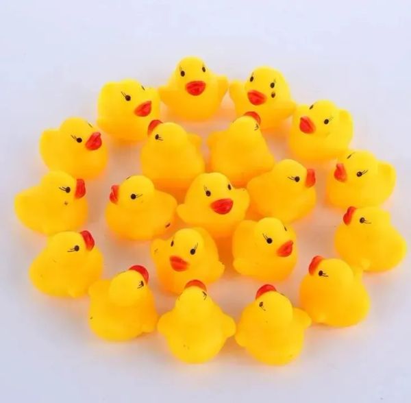 Festa Favor Moda Banho Água Pato Brinquedo Bebê Pequeno DuckToy Mini Patos De Borracha Amarelo Crianças Natação Praia Presentes Wholesle