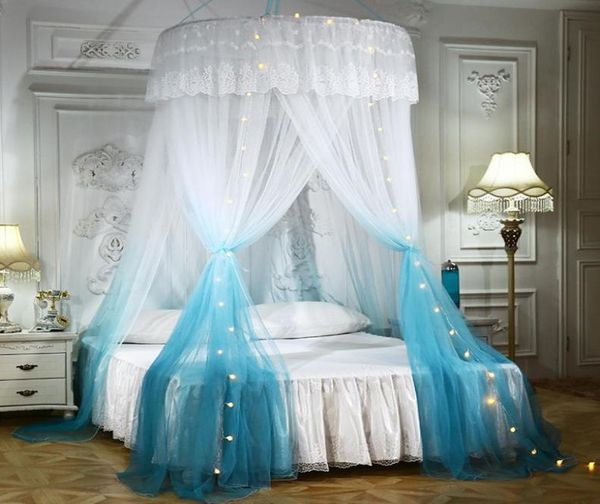 Трехдверный купол, подвесная принцесса, москитная сетка, детская кровать, палатка, круглые кровати, балдахин, кружевная москитная сетка для двуспальной кровати, декор комнаты для девочек1961310