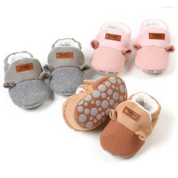 First Walkers Born Baby Girl Boy Schuhe Ohren Stiefel Säugling rutschfeste weiche Sohle Walker Winter warm Schnee Krippe Artikel Sache