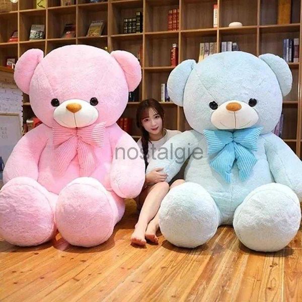 Cartoon Blu/rosa/bianco 80 * 100 cm Giocattoli carini Teddy Bear Doll Peluche ripiene Cuscino giocattolo 240307