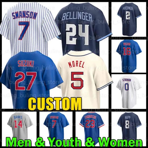 Dansby Swanson Cody Bellinger Beyzbol Forması Seiya Suzuki Chicagos Marcus Stroman Nico Hoerner Ryne Sandberg Christopher Morel Ian Happ Banks Patrick Wisdom