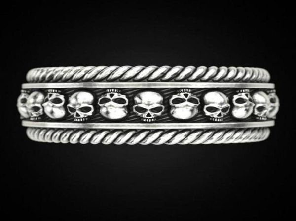 Eheringe Vintage Silber Farbe Schädel Herren Ring Seil Knoten Gothic Skelett Knochen Finger Für Frauen Männer Mode Motorrad Biker Je3832422