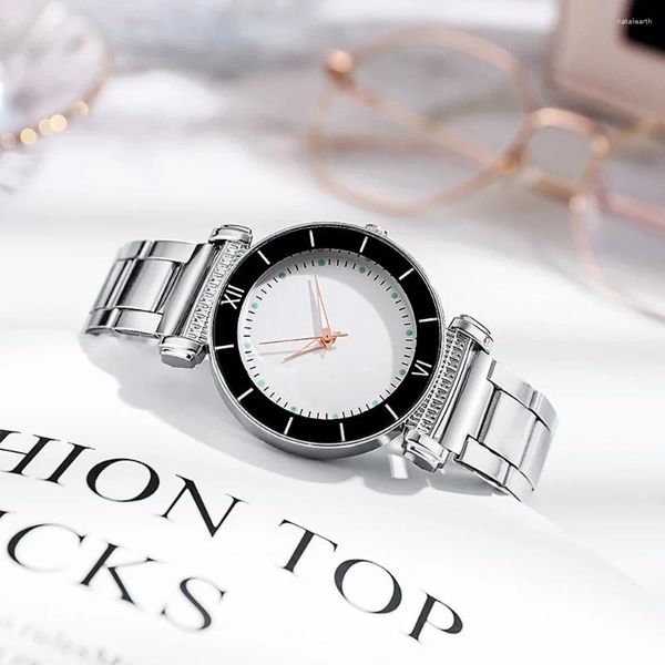 Relógios de pulso simples vintage estilo clássico senhoras mulheres relógio relógio feminino cinta de aço relógios luxo feminino vestido quartzo