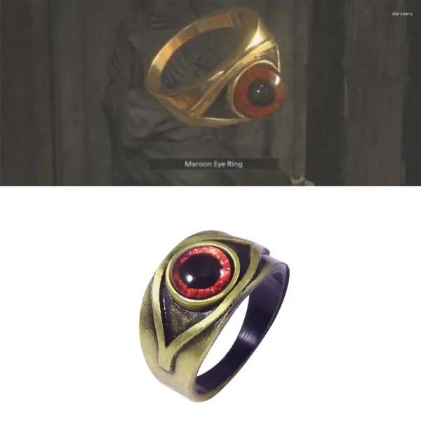 Cluster Ringe Residents Evils 8 Village Ring Maroon Eye Für Frauen Männer Spiel Cosplay Prop Zubehör Schmuck Geschenk