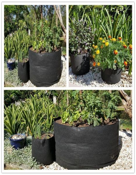 Vasi per fioriere 357121517203034 Contenitore per radici in tessuto rotondo da gallone con manici Vaso per coltivazione nero Vaso per aerazione1682530
