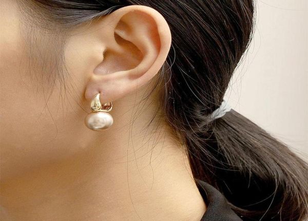 Lampadario pendente francese design vintage grandi orecchini di perle per le donne eleganti signore coreane giapponesi orecchio gioielli fascino femminile Buc1433061