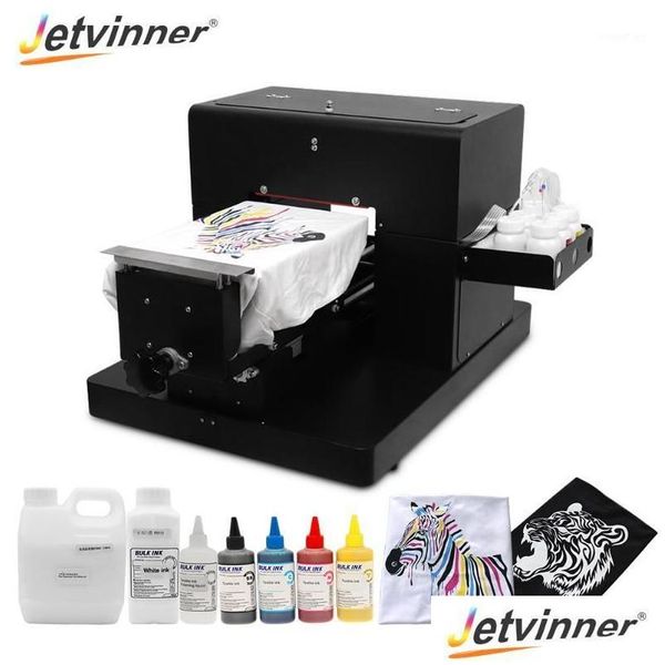 Impressoras Jetvinner Flatbed Printer A4 DTG T-shirt para tecido têxtil branco e cor escura diretamente com Rip 9.01 Drop Delivery Compute Dhqbo