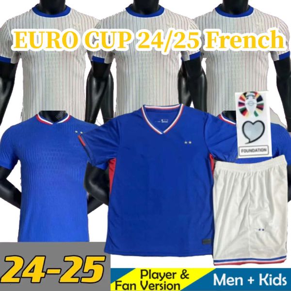 Francese 24/25 MBAPPE KANTE BENZEMA Maglie da calcio 2024 Euro Cup Fans Versione giocatore GRIEZMANN GIROUD Maillot De VARANE DEMBELE Maglia da uomo Calcio 24 kit completo per bambini