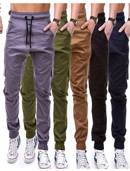 2019 calças jogger dos homens calças de moletom longo chinos magros corredores masculinos nova moda harem calças lápis cor sólida calças com cordão masculino t9492696