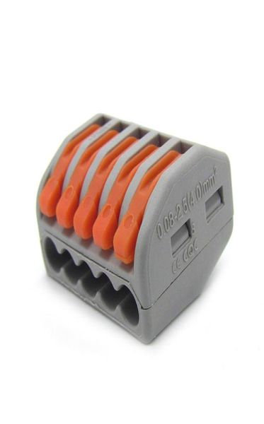 50 peças / lote 222415 PCT215 tipo Universal Compact 5 fios conector 32A 5 pinos Condutor Terminal Bloco cabo reutilizável connec1806077