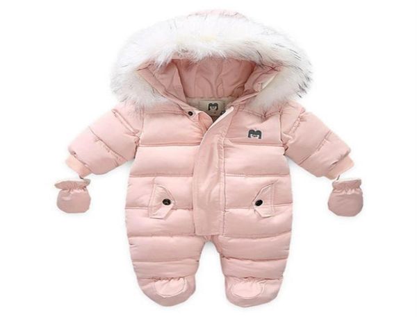 2020 vestiti invernali per bambini con pelliccia con cappuccio neonato caldo pile stamina tuta da neve per bambini ragazza ragazzo abbigliamento da neve capispalla cappotti301b3802324