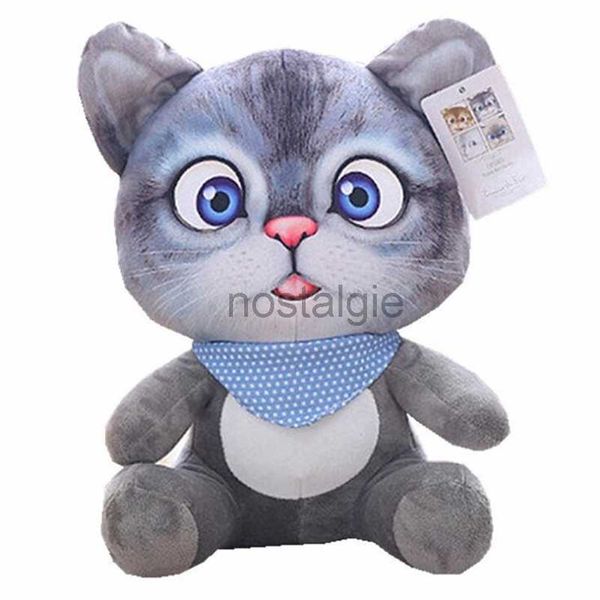 Animali simpatici simulazione morbida 3D Plush Animale Polveghini a doppia parte del cuscinetto cuscino Kawaii bambole da gatto di gatto Giochi di compleanno LJ200914 240307