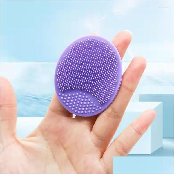 Esponjas, aplicadores Esponjas de maquiagem de algodão 5pcs Sile Face Cleansing Brush Facial Deep Pore Skin Care Scrub Cleanser Tool Mini Beauty Dhg2x