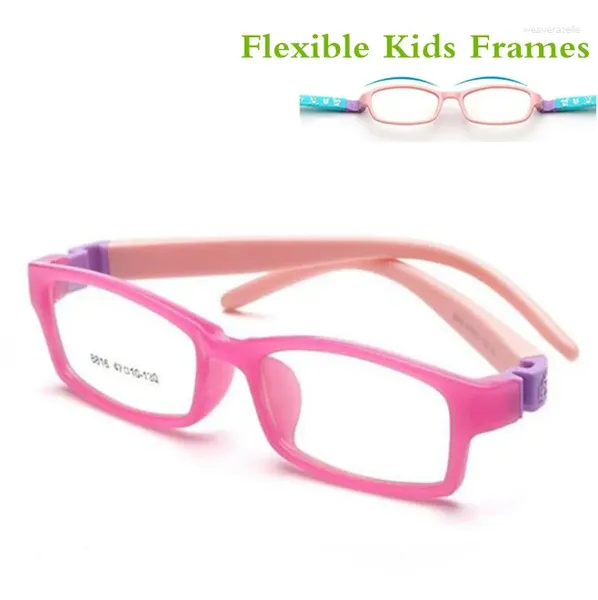 Óculos de sol quadros 8816 miopia crianças óculos ópticos destacáveis perna de borracha óculos para crianças sem parafuso seguro tr grau alimentício