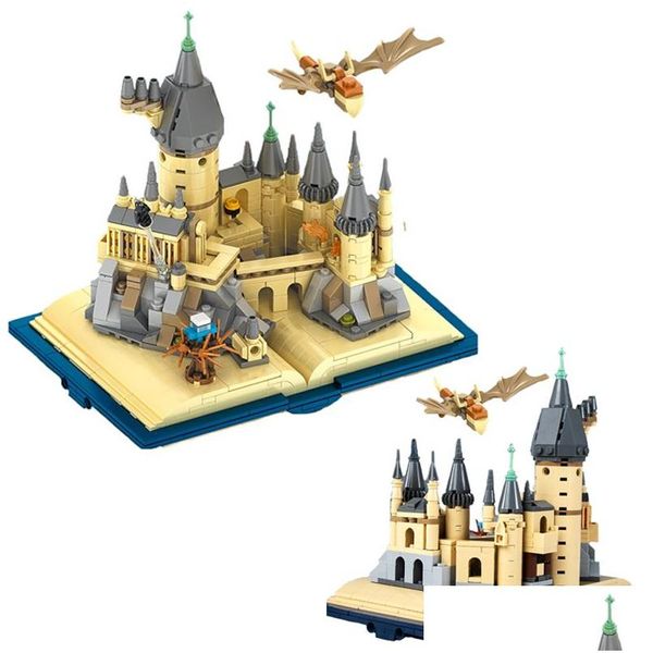 Blocos Harris Escola Magia Castelo Livro Bloco de Construção Cavaleiros Mágicos Floresta Proibida Ly Tijolo Brinquedos para Crianças Crianças Gota Entrega Dhj8k