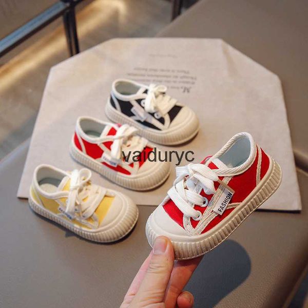 Atletik açık çocuk ayakkabıları erkek ve bayan küçük bebek tuval ayakkabıları nefes alabilen yumuşak solmuş yürüyüş ayakkabıları anti Baby Single Shoesh240307