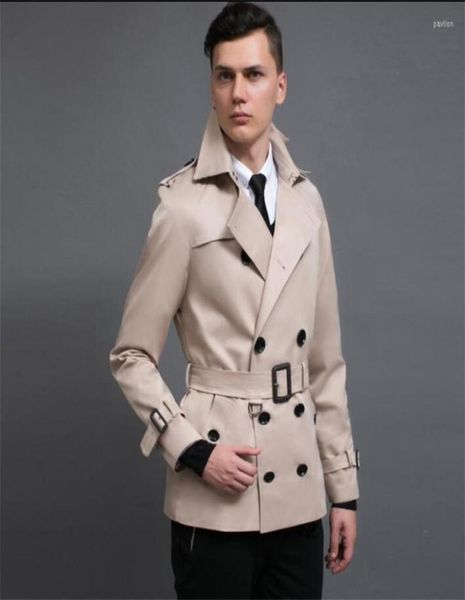 Men039s Trench Paots Mens Short Man Doppio cappotto a doppio petto vestiti Slimt fit Over -Coat Long Sleeve 2022 Designer9093162