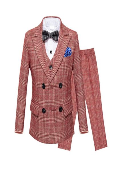 Neue Mode Jungen Anzüge Blume Kinder Dünner Blazer Jacke Weste Hosen 3 stücke Kleidung Set Kinder Hochzeit Party Leistung kostüm1769070