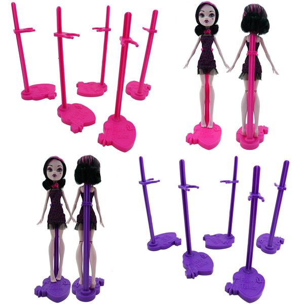 10 pezzi misti bambole espositore supporto modello accessori per Monster High Doll for Ever After High casa delle bambole bambini giocattoli per bambini 240305