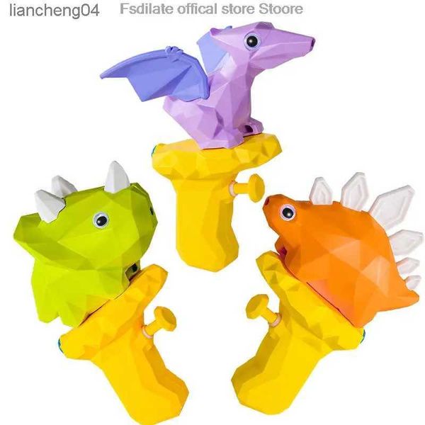 Arma brinquedos pistola de água brinquedo dinossauro pistola de água das crianças verão praia natação imprensa tipo pistola de água dos desenhos animados tyrannosaurus rex pistola de água