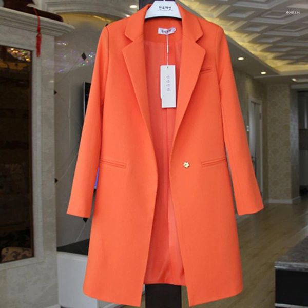 Abiti da donna Giacca blazer autunnale primaverile Cappotto femminile Abito professionale a maniche lunghe di media lunghezza Giacca a vento allentata moda donna