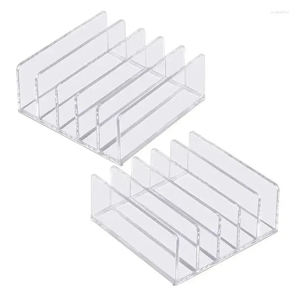 Caixas de armazenamento Suporte de paleta acrílica 2 Pcs Compact Cosmetics Display Case para gaveta com 5 compartimentos Organizador de maquiagem Vanity Store