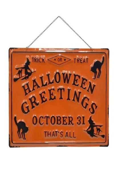 Halloween Greetings Cool Style Targa in metallo in metallo Decor Bar Pub Home Vintage Retro Poster Q07238198908