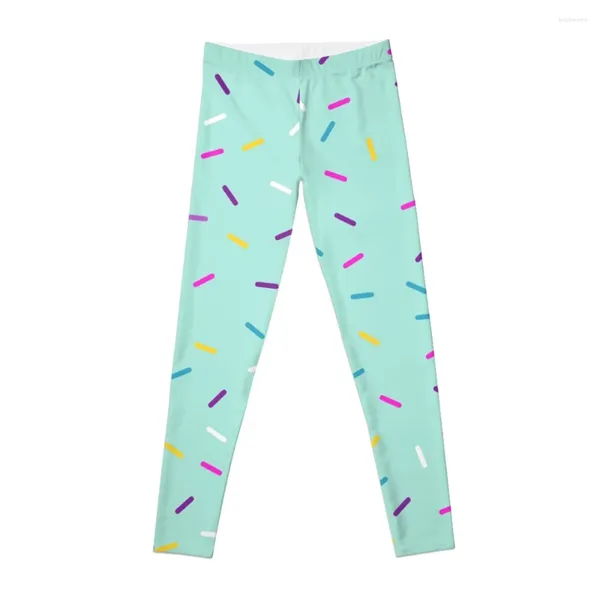 Pantaloni attivi Ciambella Spruzza E Glassa Design Blu Rosa.Leggings da donna sportivi per palestra svasati da donna