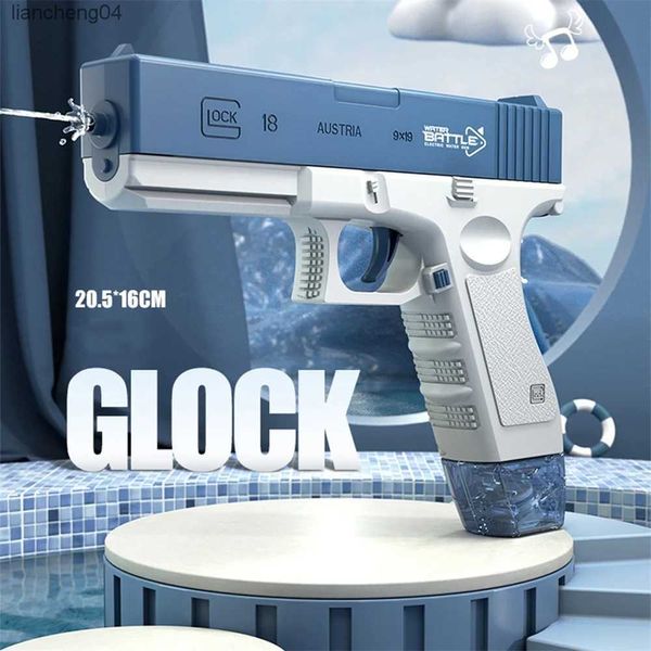 Pistola Giocattoli 2023 Nuova Pistola ad Acqua Elettrica Glock Pistola Giocattolo di Tiro Pieno Automatico Piscine Estive Spiaggia Acqua Divertimento Giocattoli per Bambini Ragazzi Ragazze per Adulti