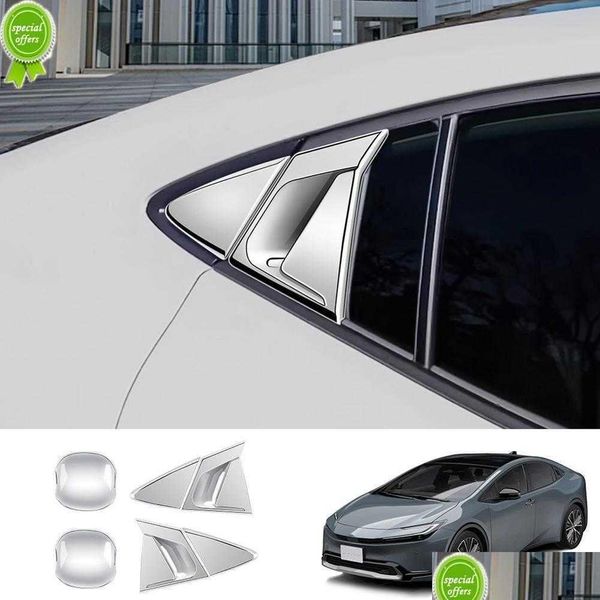 Prius 60 Serisi 2023 2024 Abs Siyah Karbonfiber Arka Kapı Tutucu Çerçeve Çerçeve Üçgeni Trim Harici DH2VF