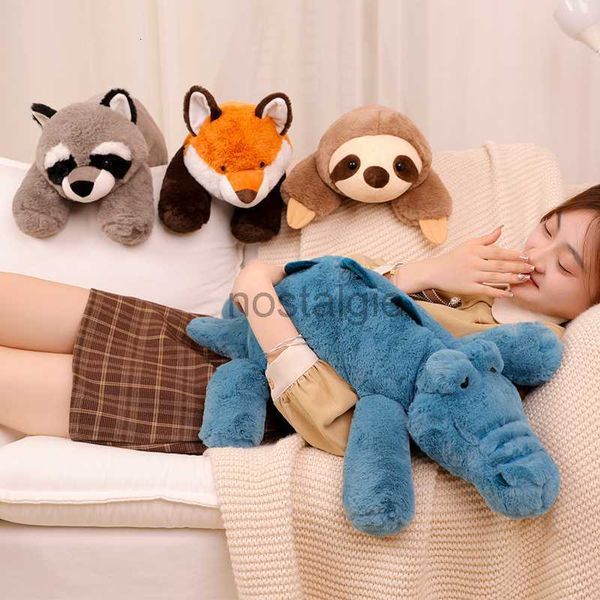 Animais 45-65cm animal preguiçoso brinquedo de pelúcia fofo deitado travesseiro recheado guaxinim preguiça encosto dormir boneca quarto decro 230211 240307