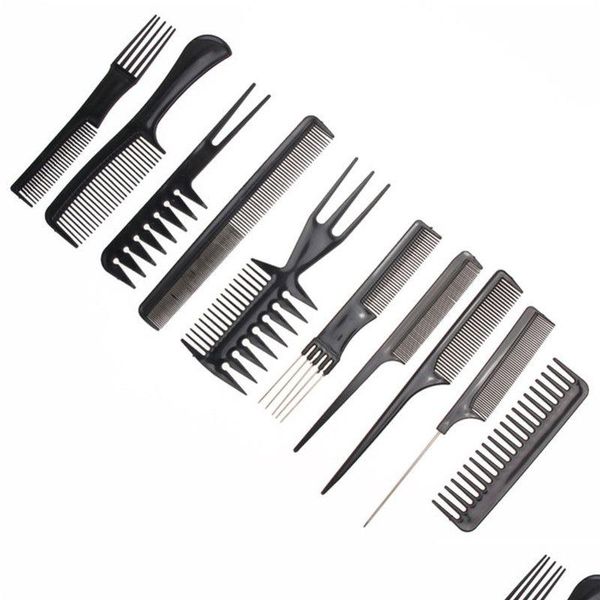 Spazzole per capelli Tamax Cb001 10 Pz / set Spazzola per capelli professionale Pettine Salon Pettini antistatici Spazzola per capelli Parrucchiere Cura Styling Drop Deliv Dhl89