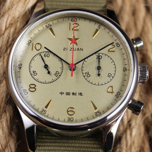 Armbanduhren Herren 1963 China Aviation Chronograph Fliegeruhren Saphir Mechanisch Original ST1901 Uhrwerk Uhr für Herren 2024