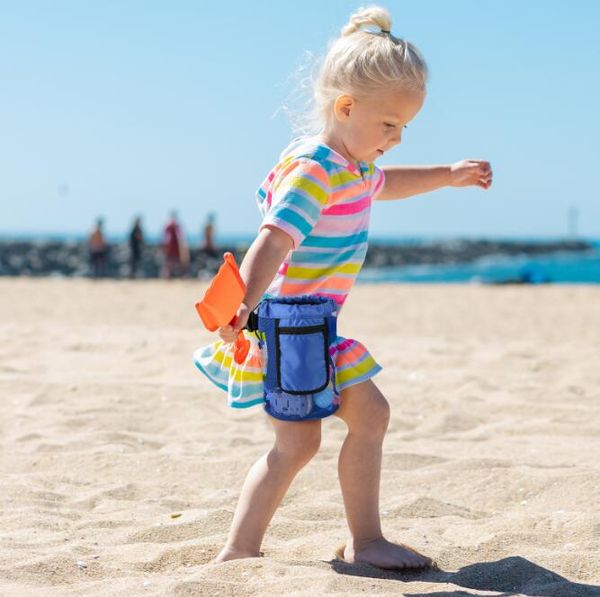 Saco de malha de praia ao ar livre brinquedo para crianças brinquedo de areia dobrável portátil saco de esportes para brinquedos de praia mochila organizador de armazenamento sacos de coleção